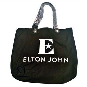 Elton John Final Tour Black Canvas Tote Bag